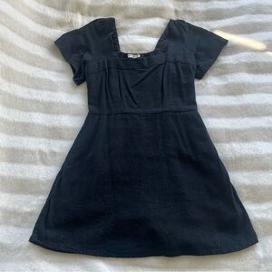 Abercrombie Linen Square Neck Romper Dress Skort Pockets